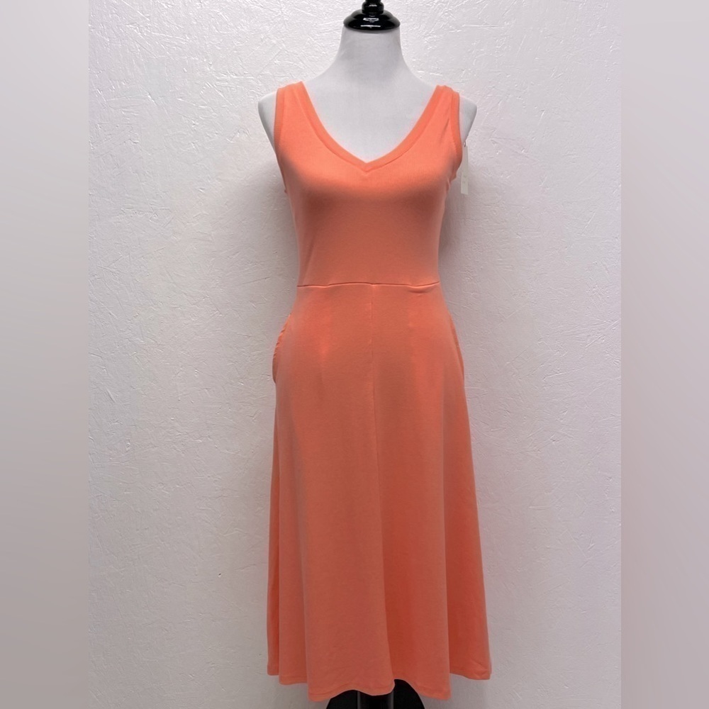 A New Day - Womens V Neck Ribbed Sleeveless Dress - S